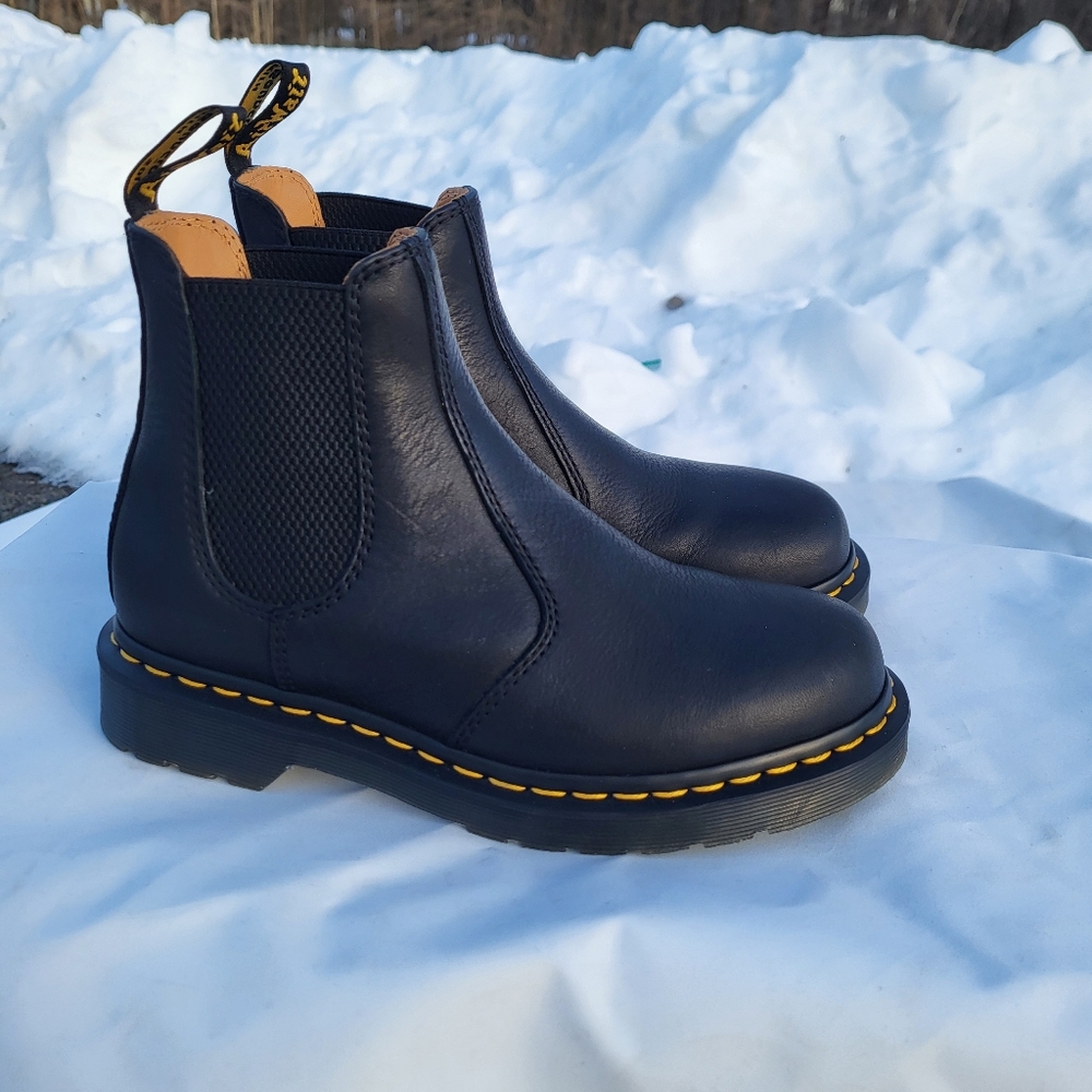 Dr Martens Black 2976 Slip On Chelsea Ankle Boots Womens